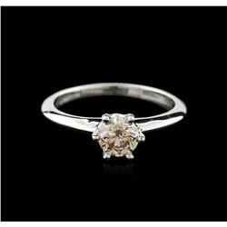 14KT White Gold 0.70 ctw Round Cut Fancy Brown Diamond Solitaire Ring