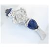 Image 2 : 0.90 ctw Diamond and Sapphire Ring - 14KT White Gold
