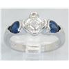 Image 4 : 0.90 ctw Diamond and Sapphire Ring - 14KT White Gold