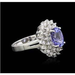 14KT White Gold 2.37 ctw Tanzanite and Diamond Ring