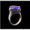 Image 3 : 14KT White Gold 16.98 ctw Tanzanite and Diamond Ring
