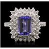 Image 2 : 14KT White Gold 1.88 ctw Tanzanite and Diamond Ring