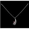 Image 2 : 0.70 ctw Tourmaline and Diamond Necklace - 14KT White Gold