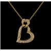 Image 1 : 0.45 ctw Diamond Pendant With Chain - 14KT Yellow Gold