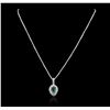 Image 2 : 14KT White Gold 2.21 ctw Emerald and Diamond Pendant With Chain