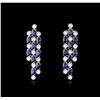 Image 1 : 14KT White Gold 9.36 ctw Sapphire and Diamond Earrings