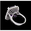 Image 3 : 13.48 ctw Amethyst and Diamond Ring - 14KT White Gold