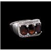 Image 1 : Crayola 3.00 ctw Garnet and White Sapphire Ring - .925 Silver