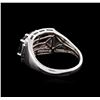 Image 3 : Crayola 3.00 ctw Garnet and White Sapphire Ring - .925 Silver