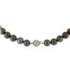 Image 2 : Tahitian Cultured Pearl Necklace With Diamond Clasp