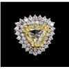Image 2 : 3.65 ctw Light Yellow Diamond Ring - 14KT White Gold