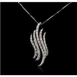 14-18KT White Gold 0.15 ctw Diamond Pendant With Chain