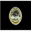 Image 2 : 14KT Yellow Gold 27.45 ctw Green Quartz and Diamond Ring