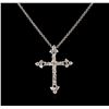 Image 1 : 0.55 ctw Diamond Pendant With Chain - 14KT White Gold