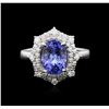 Image 2 : 14KT White Gold 3.11 ctw Tanzanite and Diamond Ring