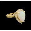 Image 1 : 1.00 ctw Opal and Diamond Ring - 14KT Yellow Gold