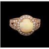 Image 2 : 3.20 ctw Opal and Diamond Ring - 14KT Rose Gold