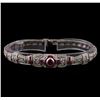 Image 1 : 1.30 ctw Ruby and Diamond Bracelet - 14KT White Gold