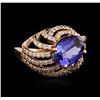 Image 1 : 14KT Rose Gold 3.37 ctw Tanzanite and Diamond Ring