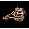 Image 3 : 14KT Rose Gold 3.37 ctw Tanzanite and Diamond Ring