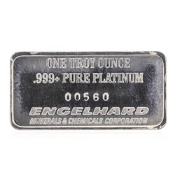 1 oz .999 Pure Platinum Bar