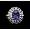 Image 2 : 14KT White Gold 4.02 ctw Tanzanite and Diamond Ring