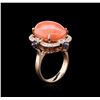Image 3 : 10.71 ctw Pink Coral, Blue Sapphire, and Diamond Ring - 14KT Rose Gold