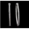 Image 1 : 14KT White Gold 2.34 ctw Diamond Hoop Earrings