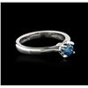 Image 2 : 14KT White Gold 0.47 ctw Round Cut Fancy Blue Diamond Solitaire Ring