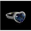Image 1 : 5.28 ctw Tanzanite and Diamond Ring - 14KT White Gold