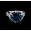 Image 2 : 5.28 ctw Tanzanite and Diamond Ring - 14KT White Gold