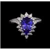 Image 1 : 2.88 ctw Tanzanite and Diamond Ring - 14KT White Gold