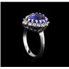 Image 4 : 2.88 ctw Tanzanite and Diamond Ring - 14KT White Gold