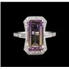 Image 2 : 14KT White Gold 4.89 ctw Ametrine Quartz and Diamond Ring
