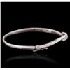 Image 2 : 14KT White Gold 0.80 ctw Diamond Bangle Bracelet
