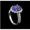 Image 3 : 4.03 ctw Tanzanite and Diamond Ring - 14KT White Gold