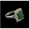 Image 1 : 14KT White Gold 2.61 ctw Emerald and Diamond Ring