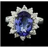 Image 1 : 14KT White Gold 3.00 ctw Tanzanite and Diamond Ring