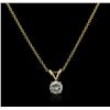 Image 1 : 14KT Yellow Gold 0.40 ctw Diamond Pendant With Chain