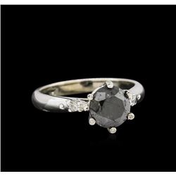 14KT White Gold 1.50 ctw Black Diamond Ring