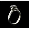 Image 3 : 14KT White Gold 1.50 ctw Black Diamond Ring