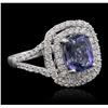 Image 1 : 14KT White Gold 2.30 ctw Tanzanite and Diamond Ring