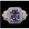 Image 2 : 14KT Yellow Gold 2.24 ctw Tanzanite and Diamond Ring