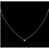 Image 2 : 14KT White Gold 0.09 ctw Diamond Solitaire Necklace