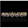 Image 1 : 14KT Yellow Gold 9.90 ctw Tanzanite and Diamond Bracelet