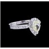 Image 1 : 1.45 ctw Fancy Light Yellow Diamond Ring - 14KT White Gold