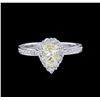 Image 2 : 1.45 ctw Fancy Light Yellow Diamond Ring - 14KT White Gold