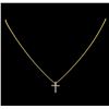 Image 2 : 0.31 ctw Diamond Cross Pendant With Chain - 14KT Yellow Gold