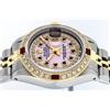 Image 3 : Rolex Two-Tone Pink MOP Ruby String Diamond DateJust Ladies Watch