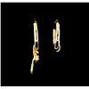 Image 1 : Cat and Mouse Earrings - 14KT Yellow Gold